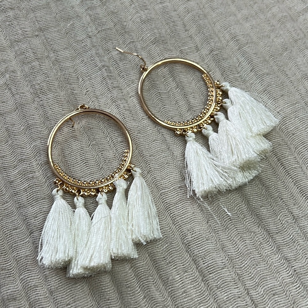 Boho style gold tassel earrings